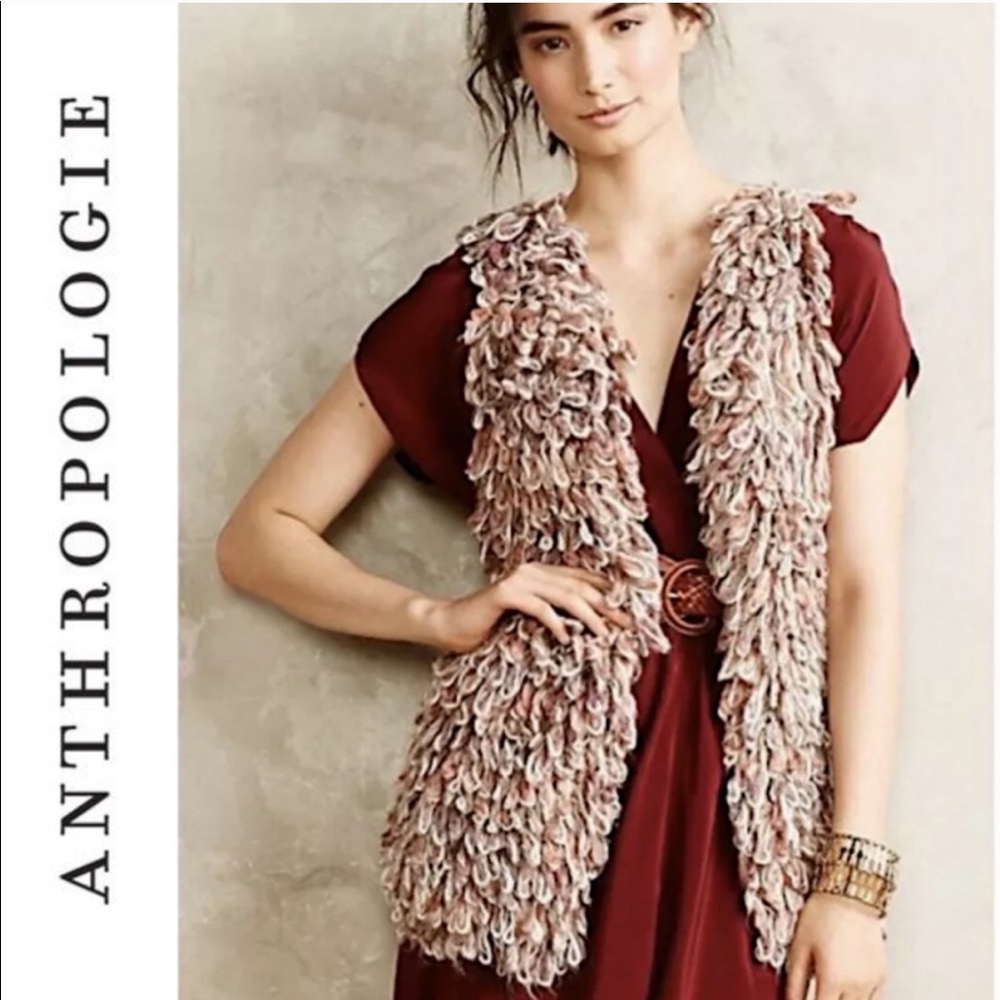 Anthro Hand Knit By Dollie Wool Alpaca Mohair Vest